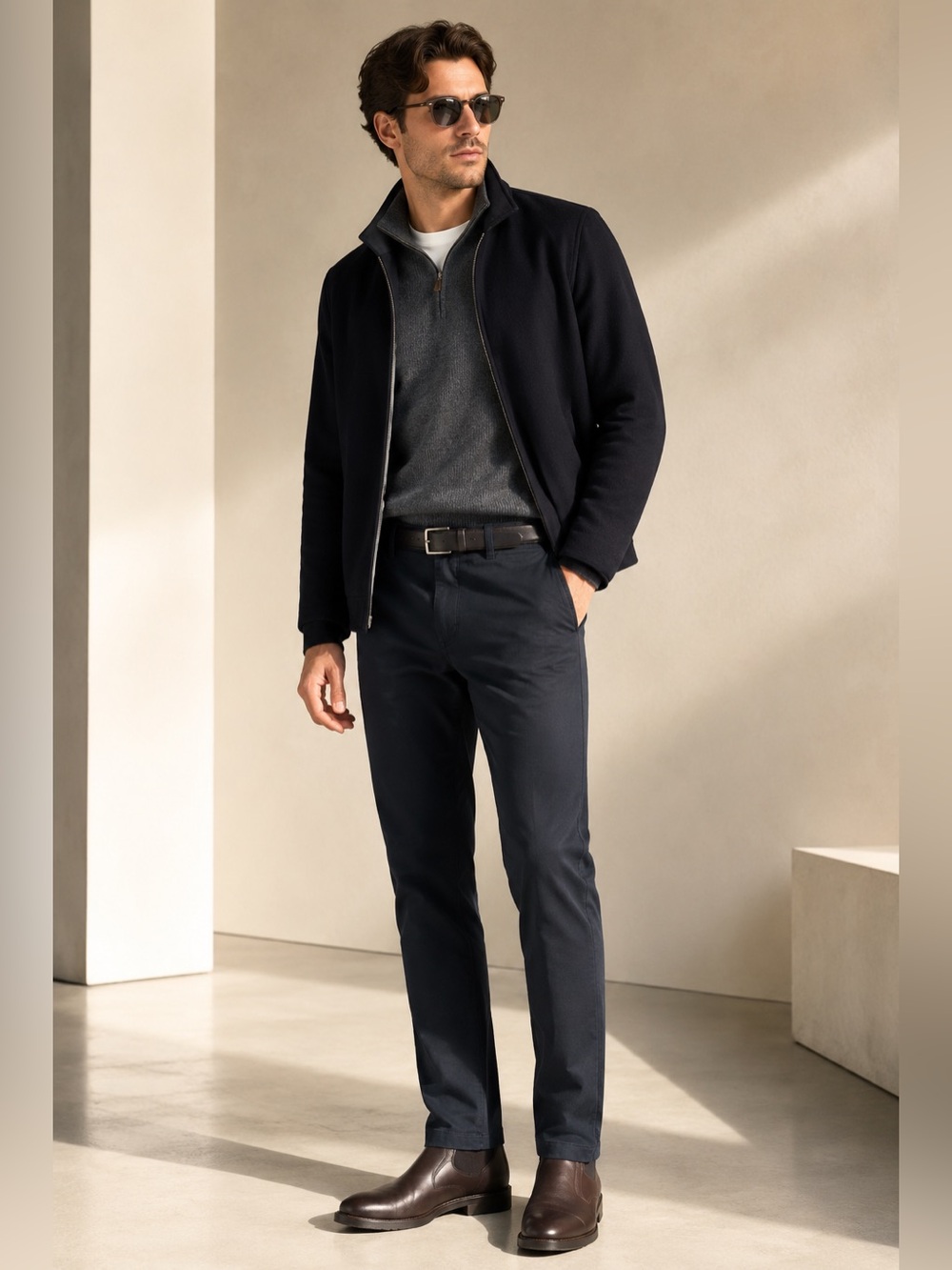 HUGO BOSS Delaware 3 Slim Fit Textured Navy 5-Pocket Pants Sz 34
